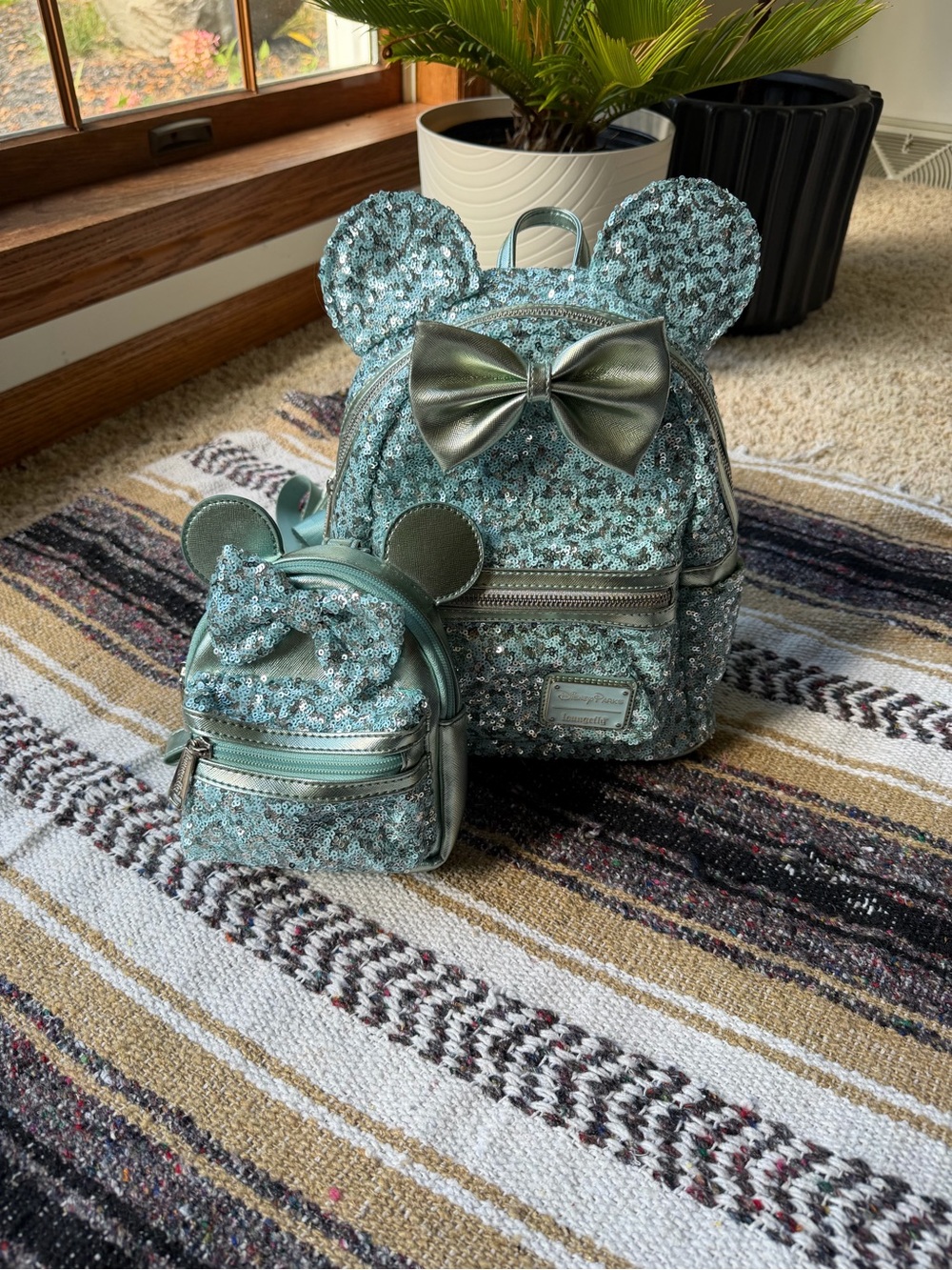 Disney Loungefly Aqua Arendelle Backpack and Wristlet Set